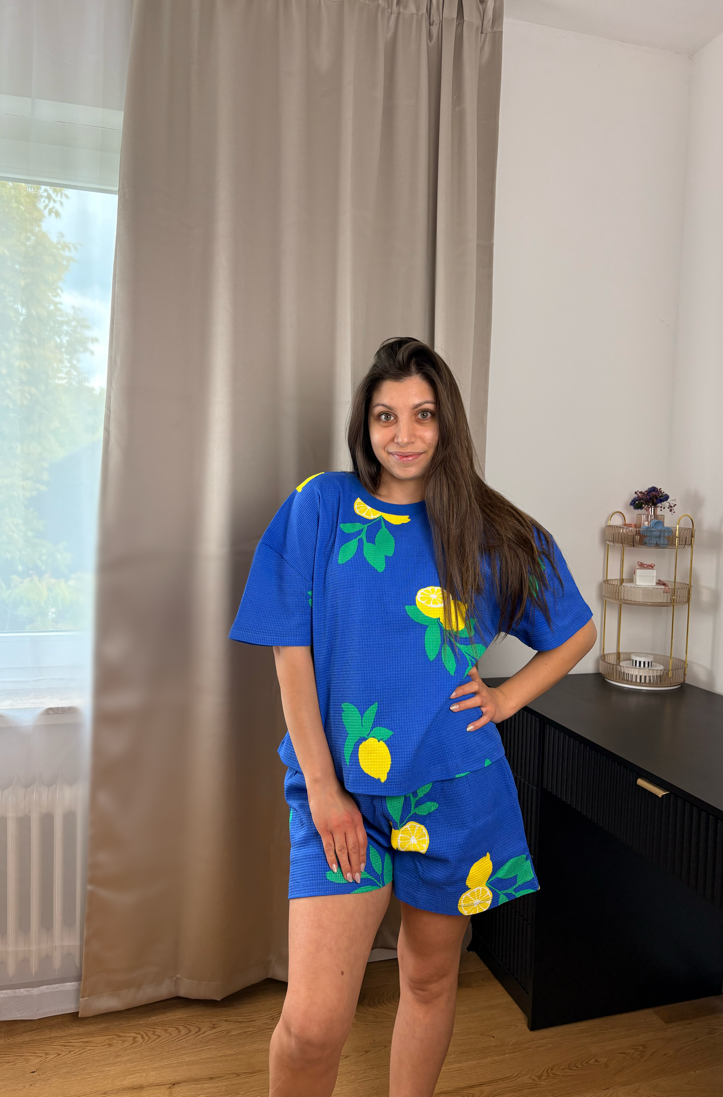 Pyjama Set Royal Blue Lemons